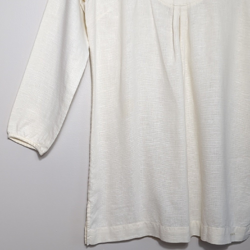 Patagonia Hempress Tunic Top Blouse Hemp Off‎ White Women's 8 Lightweight Sheer - Picture 3 of 15